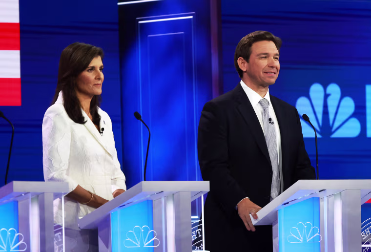 Former Gov. Nikki Haley and Gov. Ron DeSantis.