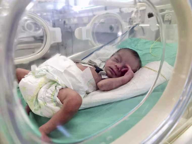 A premature baby at a hospital in Khan Younis on Oct. 23.
