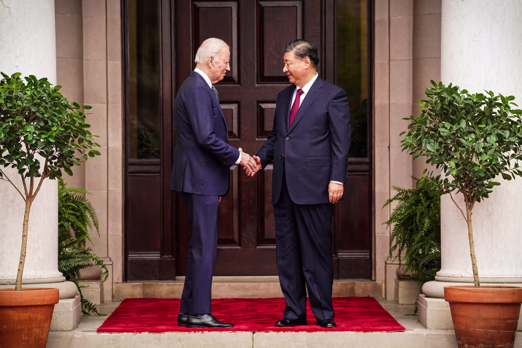 U.S. President Joe Biden meets with Chinese President Xi Jinping on the sidelines of APEC summit, in Woodside