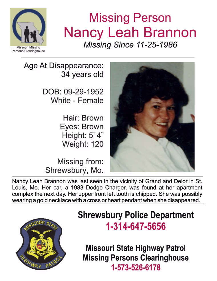 Nancy Brannon Missing Person Poster