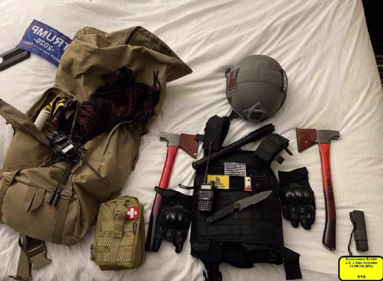 Weapons Alan Hostetter prepared for the Jan. 6 riot.