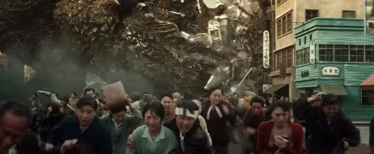 A scene from "Godzilla Minus One."