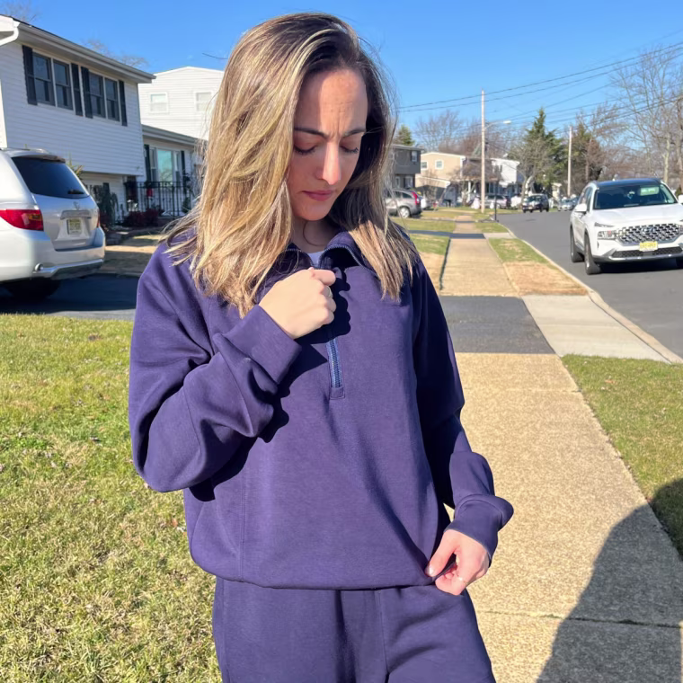 Love the half-zip design!