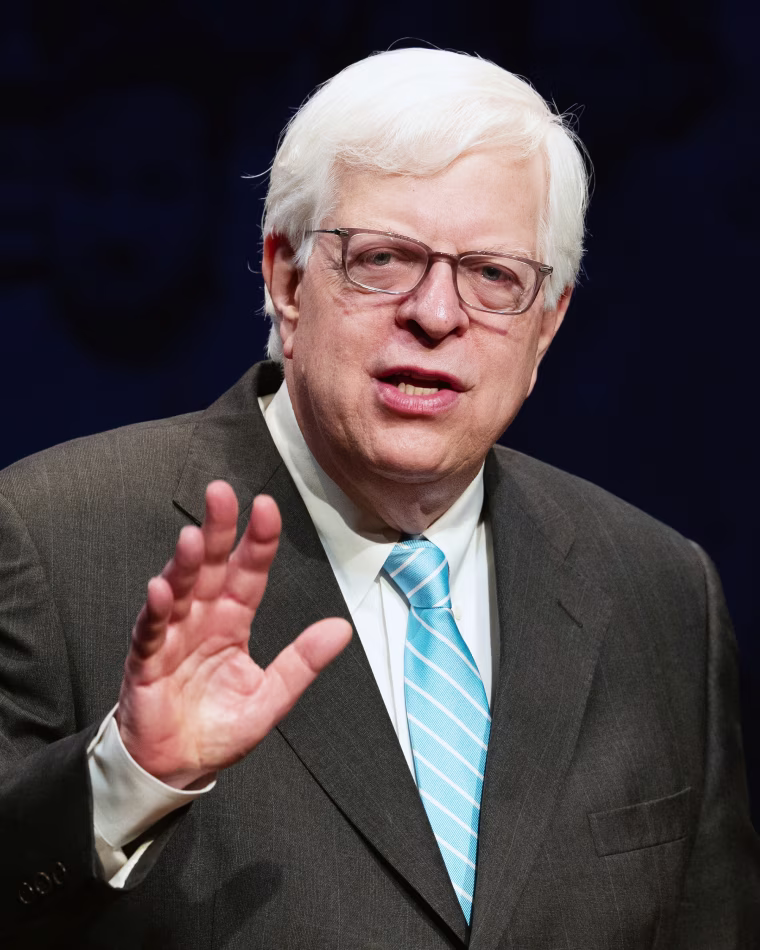 Dennis Prager speaks at the Turning Point High School Leadership Summit in Washington in 2018.