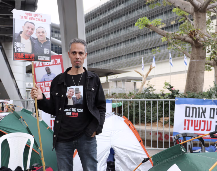 Raz Matalon, 53, joined protesters camping outside Israel's Defense Ministry to call on the war Cabinet to come up with a plan to release the remaining hostages.
