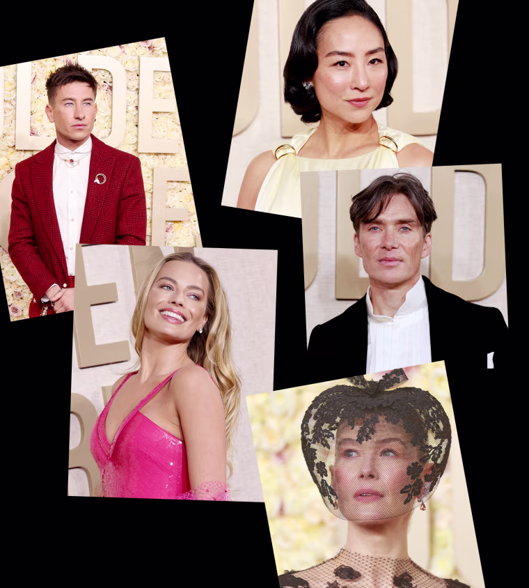 Celebrities arrive at the Golden Globes