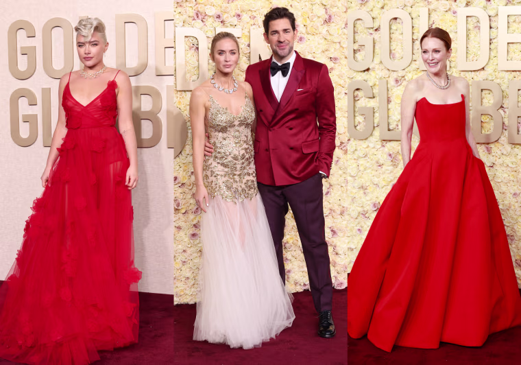 IMage: Florence Pugh, John Krasinski (with the divine Emily Blunt), and Julianne Moore.