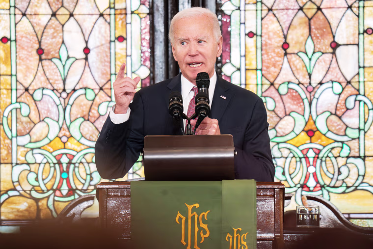Image: President Biden Delivers Remarks Emanuel AME Church In South Carolina As He Campaigns For Re-Election