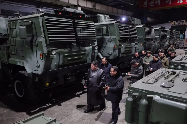 North Korea’s Kim visits arms factories amid criticism over trade with Russia.