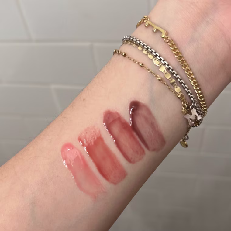 From left to right: Pink Cloud, Blush Dream, Rosewood Nights and Soft Mauve