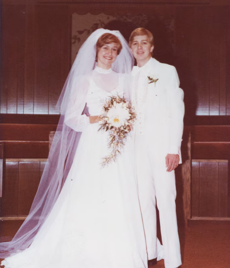 Christine and Stephen Beal on their wedding day.