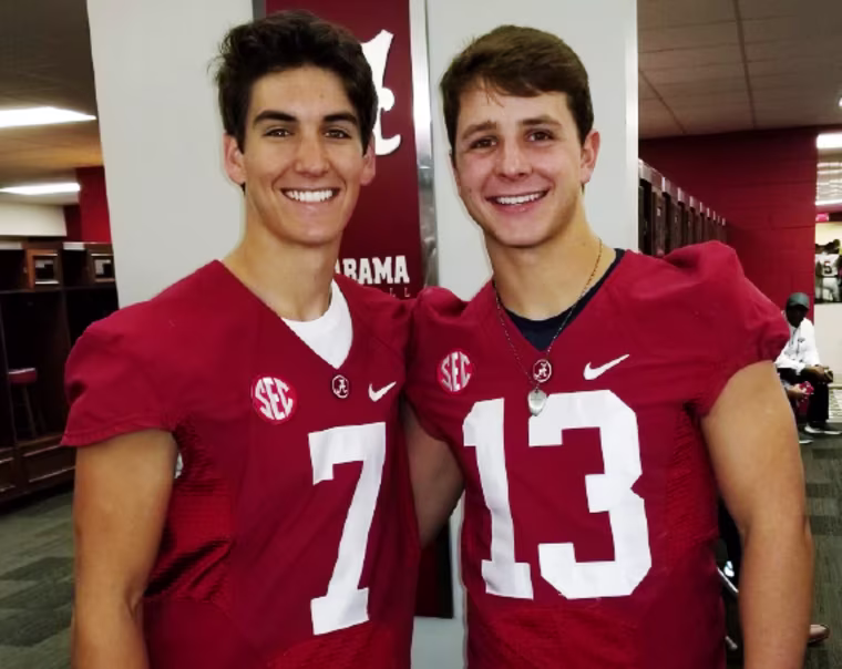 Future Princeton and Iowa State quarterbacks Brevin White and Brock Purdy visit the University of Alabama as high school seniors.