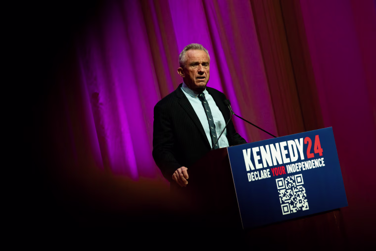 Robert F. Kennedy Jr. speaks during a voter rally