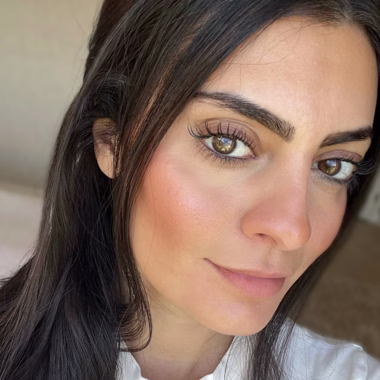 I layered the Supergoop SPF tint underneath a cream bronzer and blush.
