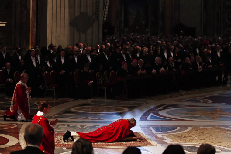 Image: Pope Francis Attends Celebration Of The Lord's Passion in the Vatican Basilica