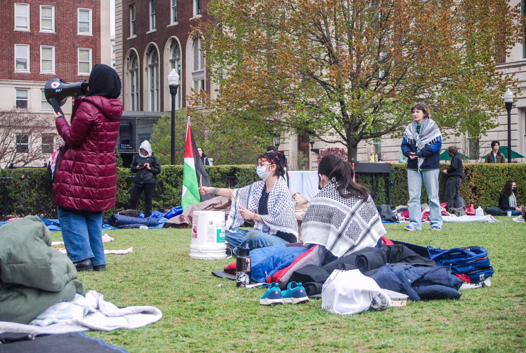 Pro-Palestinian student protesters resumed a third day of demonstrations on April 19, 2024 at New York’s Columbia University.