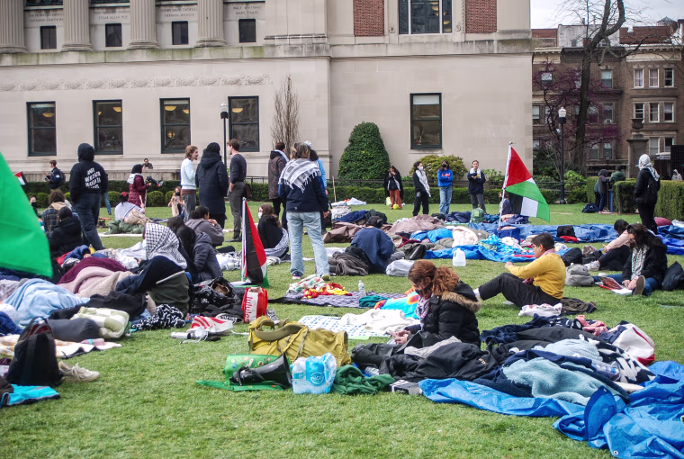 Pro-Palestinian student protesters resumed a third day of demonstrations on April 19, 2024 at New York’s Columbia University.