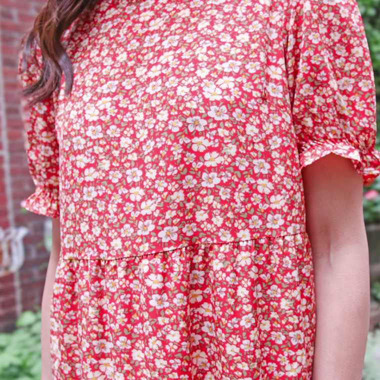 Prettygarden Summer Beach Dress in Orange Floral