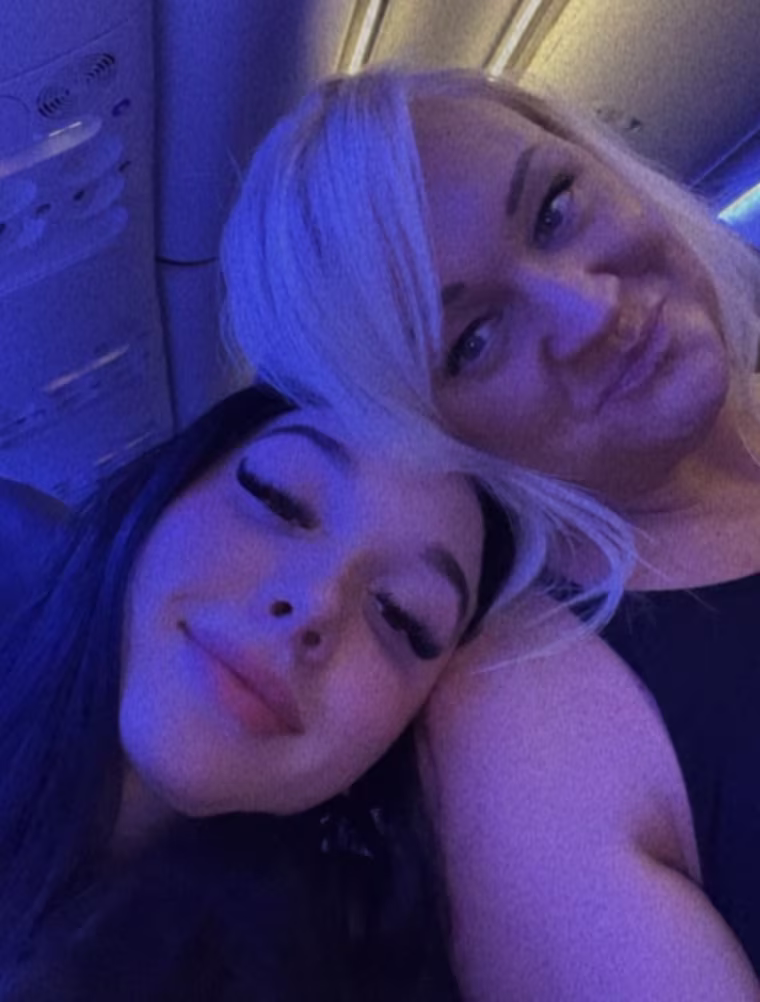 Mercedes Vega with her mom, Erika
