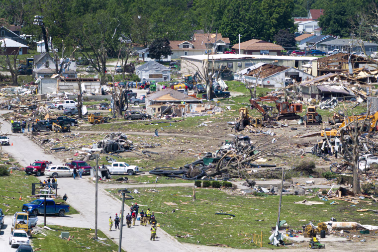 Devastation left behind after a tornado