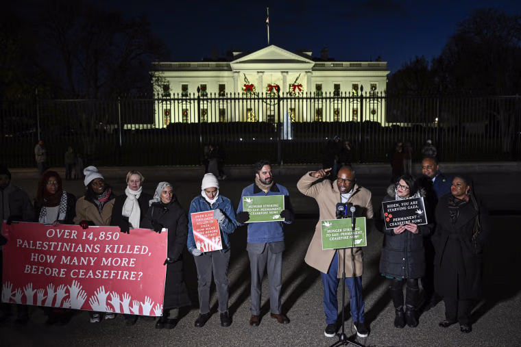 Jamaal Bowman in front of the White House.