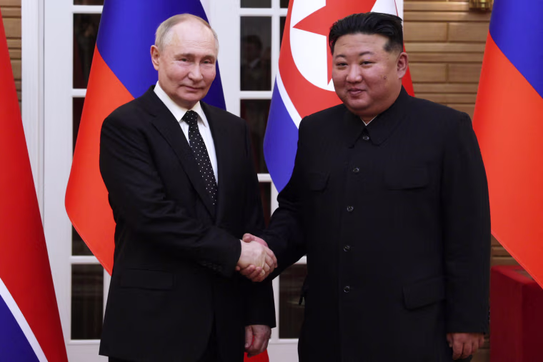 Russian President Vladimir Putin landed in North Korea early on June 19, the Kremlin said, kicking off a visit set to boost defence ties between the two nuclear-armed countries as Moscow pursues its war in Ukraine. 