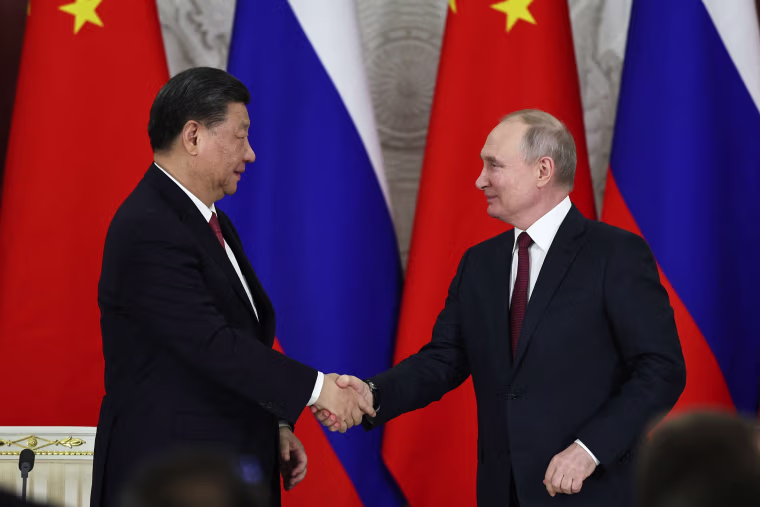 Chinese President Xi Jinping with Russian President Vladimir Putin in 2023.