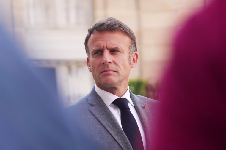 French President Emmanuel Macron as Centrist Party Trails in The Polls on June 24, 2024.