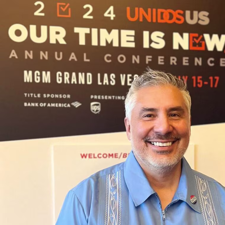 Carlos Galindo-Elvira, a Phoenix City Council member, hoped to get a close-up view of President Joe Biden at the UnidosUS conference, but Biden canceled because he was diagnosed with Covid.