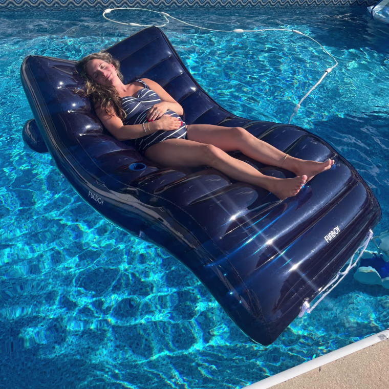 Brianna Amato relaxes in her Funboy lounger.