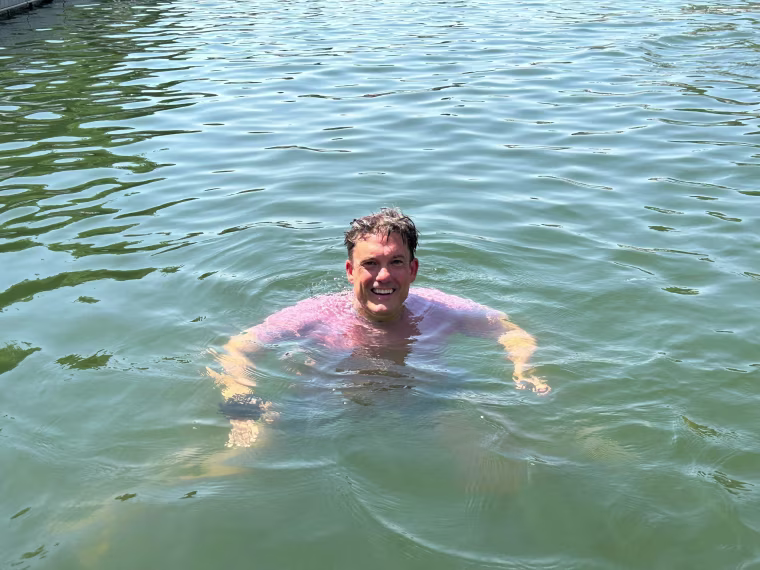 NBC News chief international correspondent Keir Simmons went for a swim in the Seine River.