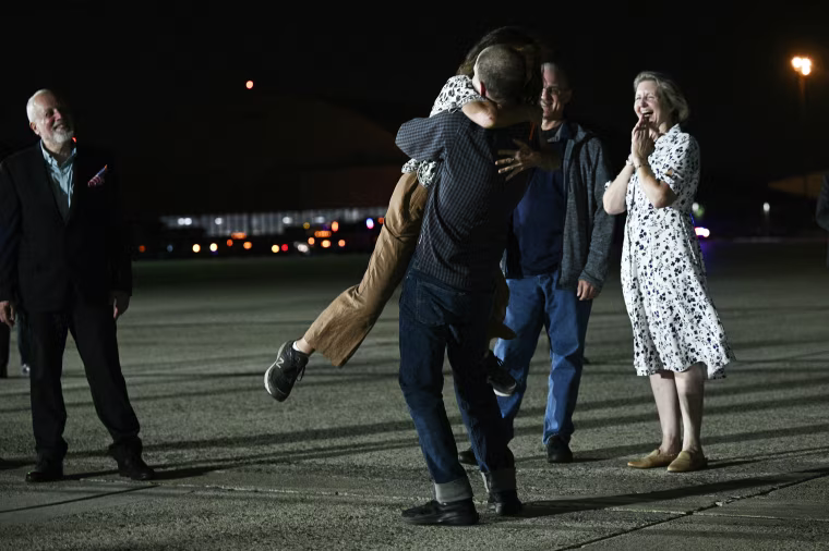 
A plane carrying Gershkovich, former US marine Paul Whelan, and journalist Alsu Kurmasheva landed at around 11:40 pm.