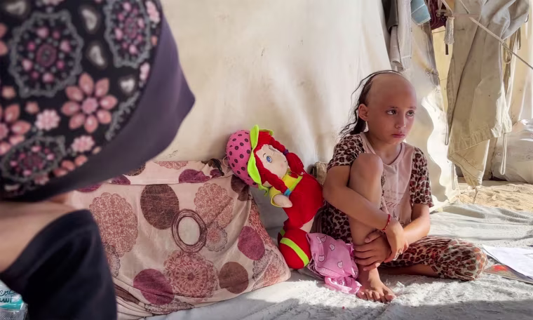 8 year old Sama in Khan Younis, southern Gaza on Aug. 28, 2024.