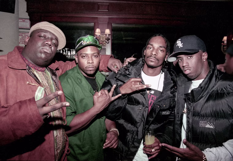 Notorious BIG, Nate Dogg, Snoop Dogg, and Sean Combs