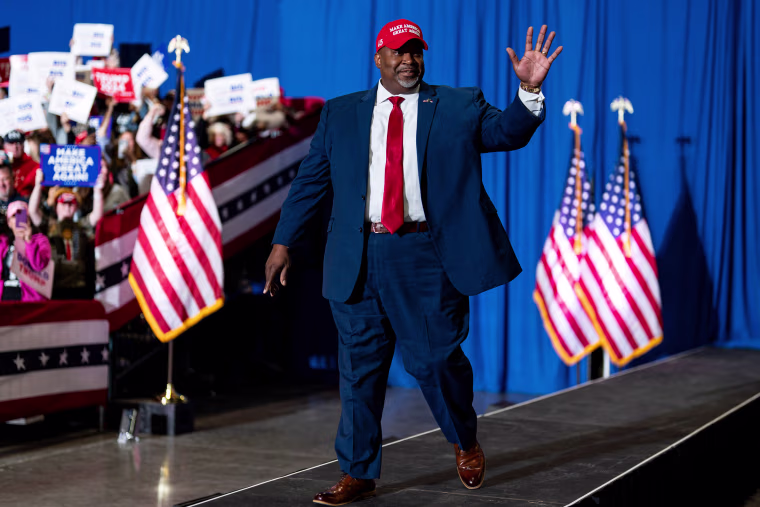 Mark Robinson, lieutenant governor of North Carolina, wearing MAGA hat
