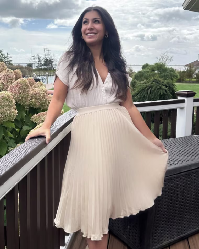 Grace Karin Pleated Chiffon A Line Swing Skirt