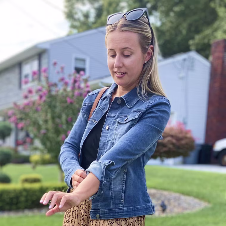 Hynes wearing Riders by Lee Indigo Denim Jacket.