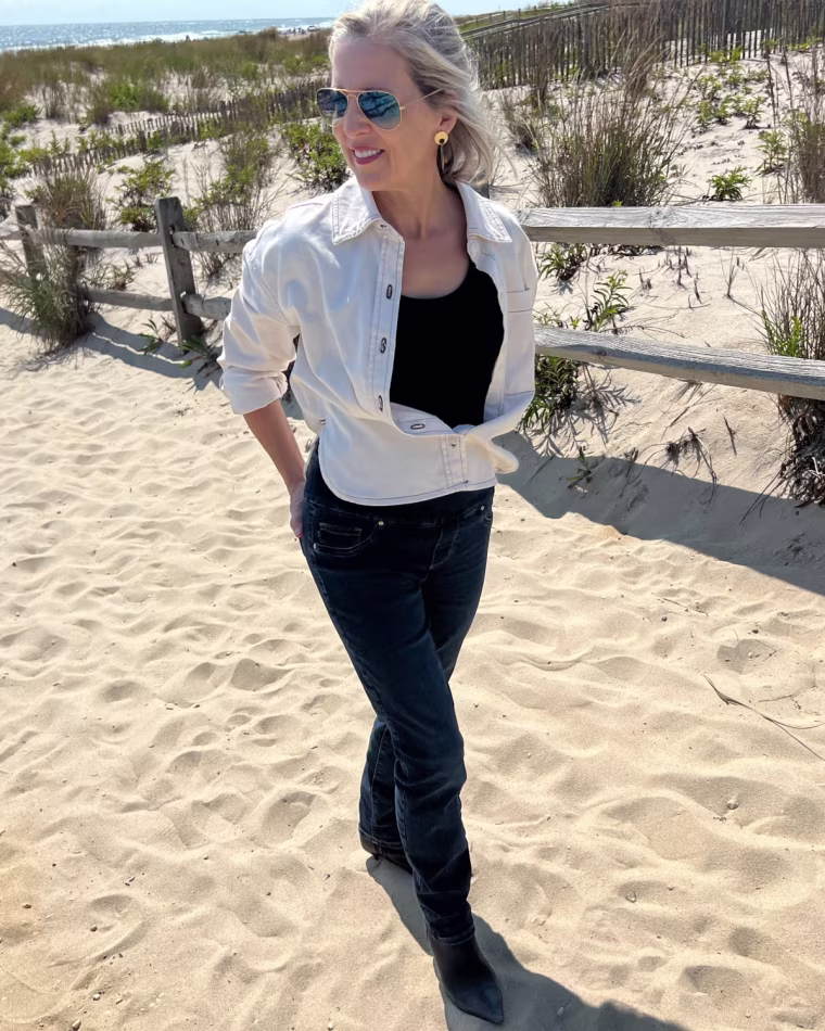 Contributing writer Colleen Sullivan wearing the Lee Sculpting jeans.