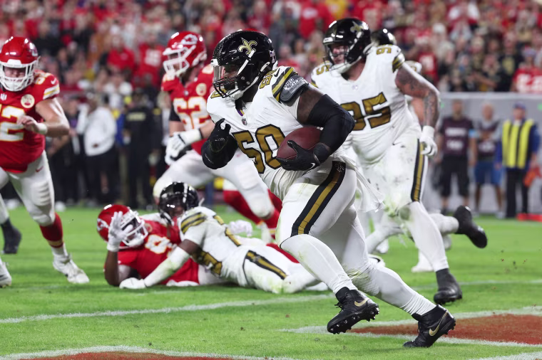 Image: New Orleans Saints v Kansas City Chiefs Khalen Saunders interception return