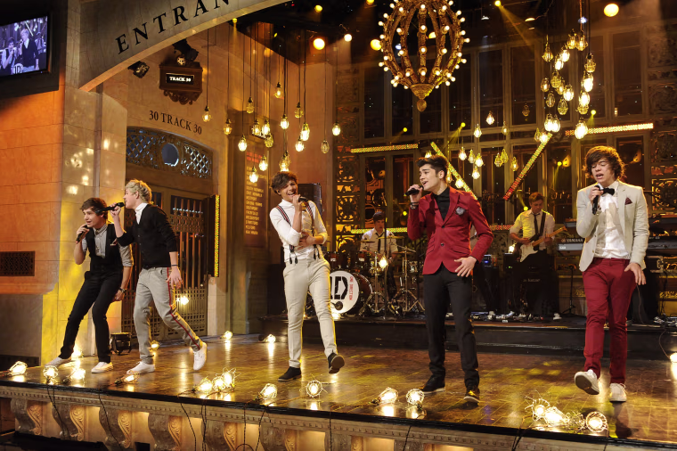 One Direction performs on SNL on April 7, 2012.