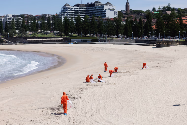 Sydney Beaches Close As Tar Balls Wash Up On Shore