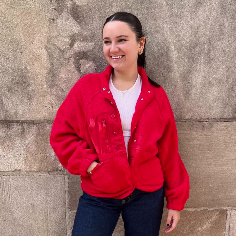 Georgia Philips in the fleece jacket.