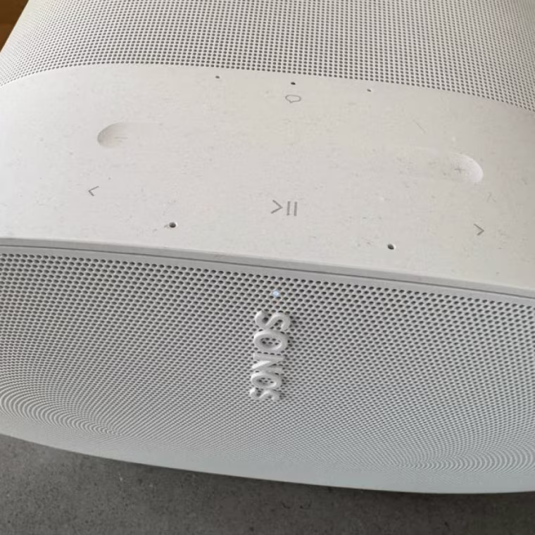 The top angle view of the Sonos Era 300 touch panel controls.