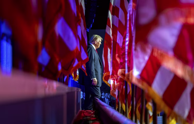 Donald Trump at an election night watch party