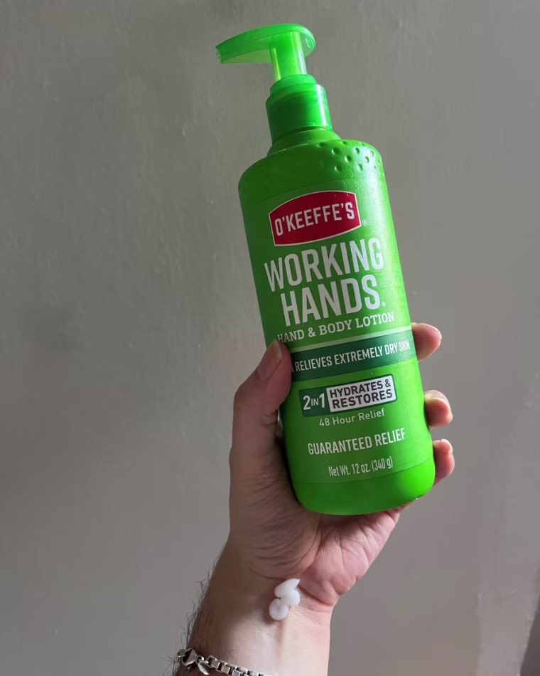 O'Keefe's Working Hands Body Lotion has saved deputy managing editor Jess Bender's hands from being chapped and dry all winter