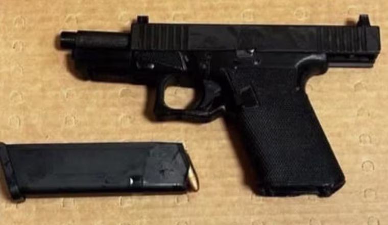The gun Luigi Mangione was found with in Altoona, Pa., on Monday.