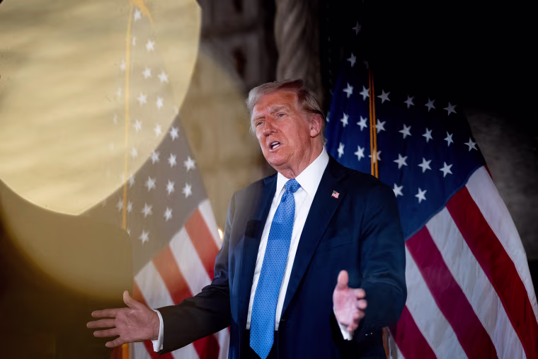 President-elect Donald Trump speaks at Mar-a-Lago on Dec. 16, 2024 in Palm Beach, Fla.