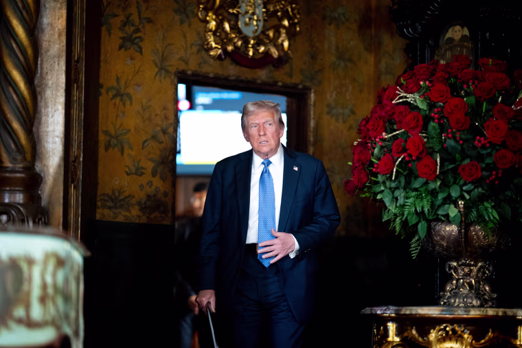 President-Elect Trump Speaks To The Press At Mar-A-Lago