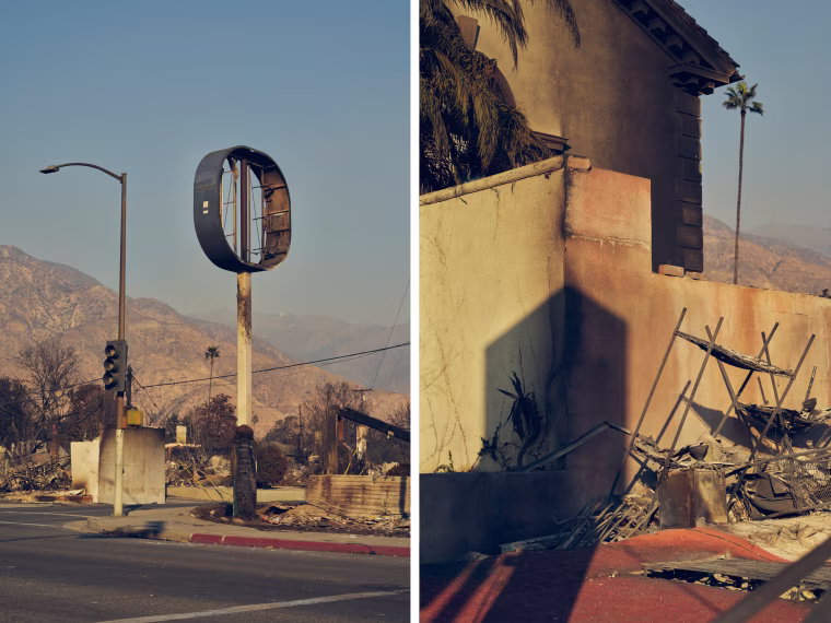 Remains from the fires in Altadena, Calif., on Jan. 10, 2025.