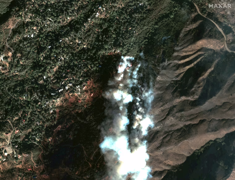 Palisades fire in the Santa Monica mountains